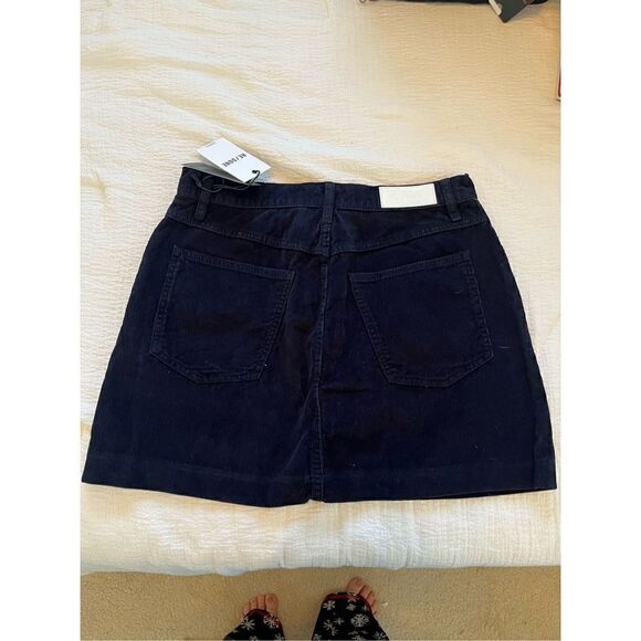 New  Re/Done 70s cotton corduroy miniskirt Navy Blue - Picture 9 of 10
